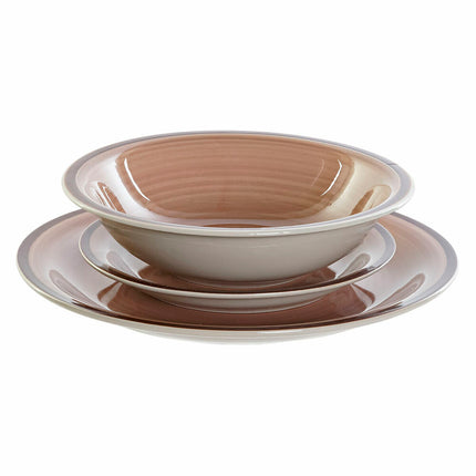 Geschirr DKD Home Decor S3025792 Steingut (26,5 x 26,5 x 3 cm) (21 x 21 x 5,5 cm) (26.5 x 26.5 x 3 cm) (19 x 19 x 3 cm) (18 pcs)