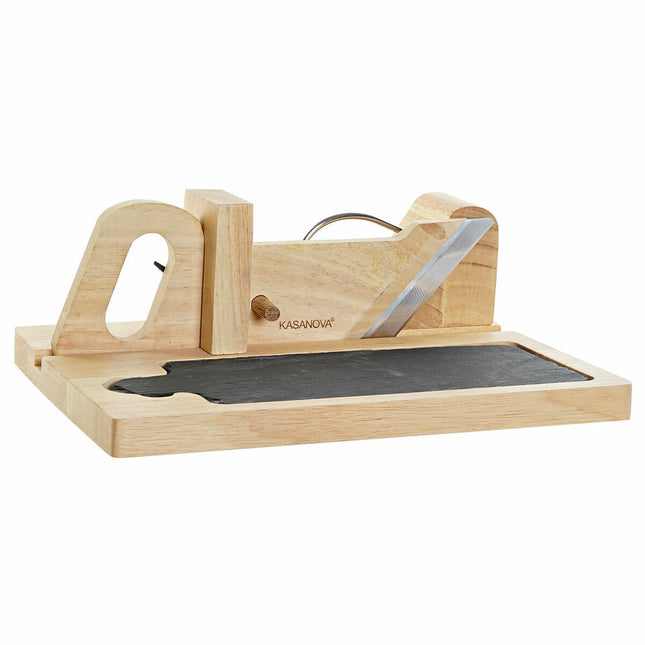 Schneidemaschine DKD Home Decor Wurstware Kautschukholz Edelstahl Tafel 26 x 20 x 10 cm