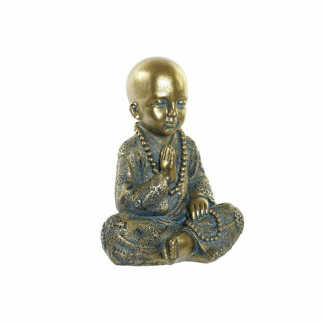 Deko-Figur DKD Home Decor 17 x 13,6 x 21,8 cm Blau Gold Mönch Orientalisch