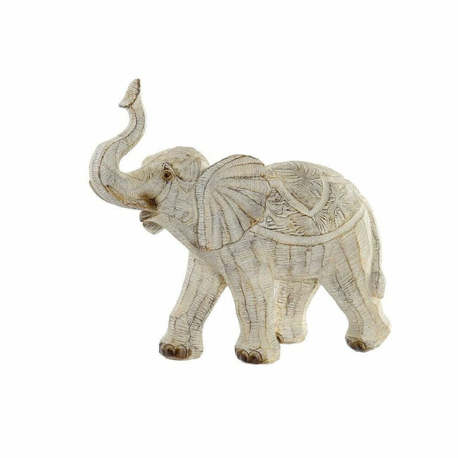 Deko-Figur DKD Home Decor 27 x 12 x 24,5 cm Elefant Beige Kolonial Decapé