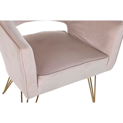 Sessel DKD Home Decor Gold Metall Hellrosa (70 x 65 x 74 cm)