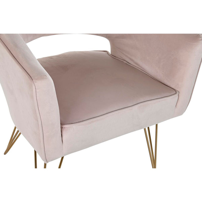 Sessel DKD Home Decor Gold Metall Hellrosa (70 x 65 x 74 cm)