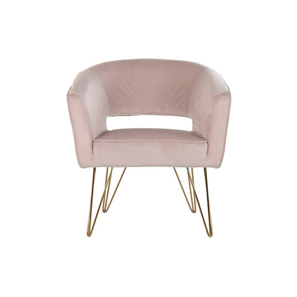 Sessel DKD Home Decor Gold Metall Hellrosa (70 x 65 x 74 cm)