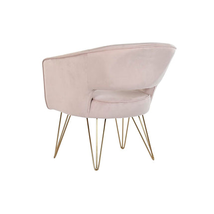 Sessel DKD Home Decor Gold Metall Hellrosa (70 x 65 x 74 cm)