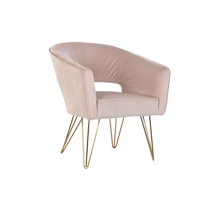 Sessel DKD Home Decor Gold Metall Hellrosa (70 x 65 x 74 cm)