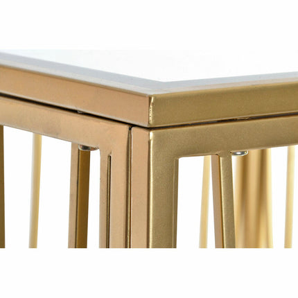 Beistelltisch DKD Home Decor Spiegel Gold Metall Holz MDF (57 x 57 x 52 cm)