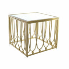 Beistelltisch DKD Home Decor Spiegel Gold Metall Holz MDF (57 x 57 x 52 cm)