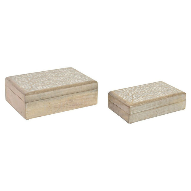 Set dekorativer Karten DKD Home Decor Mango-Holz 25 x 17 x 8 cm (2 Stück)