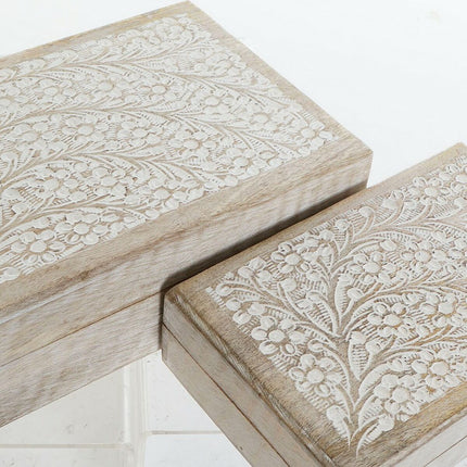 Set dekorativer Karten DKD Home Decor Mango-Holz 25 x 17 x 8 cm (2 Stück)