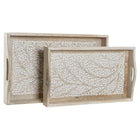 Tablettset DKD Home Decor Zweig Mango-Holz (2 Stück)