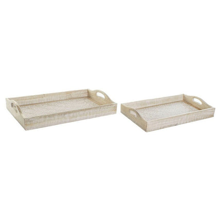 Tablettset DKD Home Decor Zweig Mango-Holz (2 Stück)