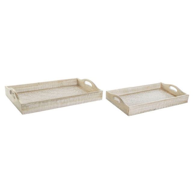 Tablettset DKD Home Decor Zweig Mango-Holz (2 Stück)