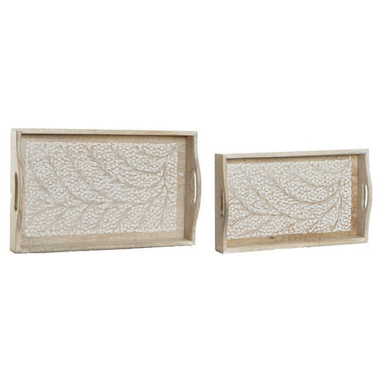 Tablettset DKD Home Decor Zweig Mango-Holz (2 Stück)