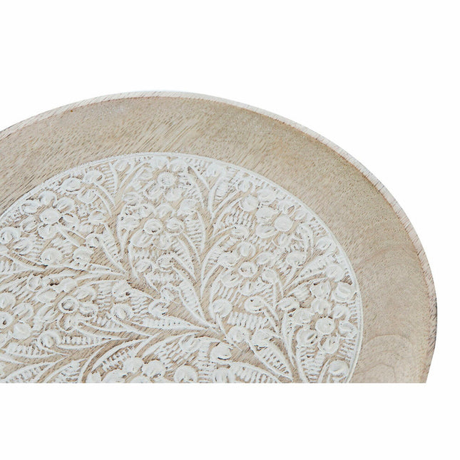 Ablageschale DKD Home Decor 20,5 x 20,5 x 2,5 cm Braun Weiß Mango-Holz