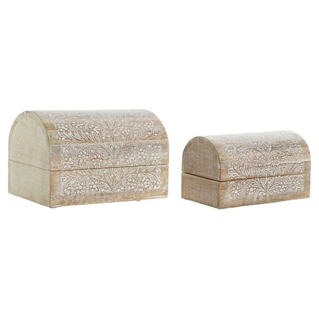 Box-Schmuckkästchen DKD Home Decor Mango-Holz Indianer (2 pcs)