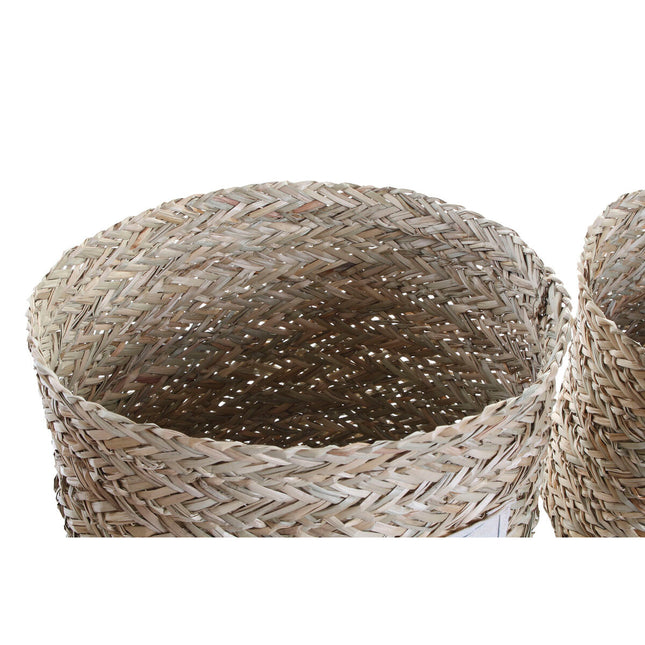 Korb-Set DKD Home Decor Faser (37 x 37 x 34 cm)