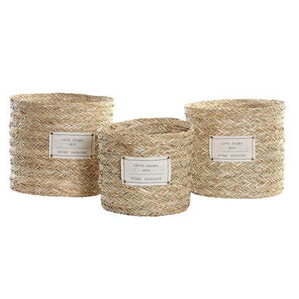 Korb-Set DKD Home Decor Faser (37 x 37 x 34 cm)