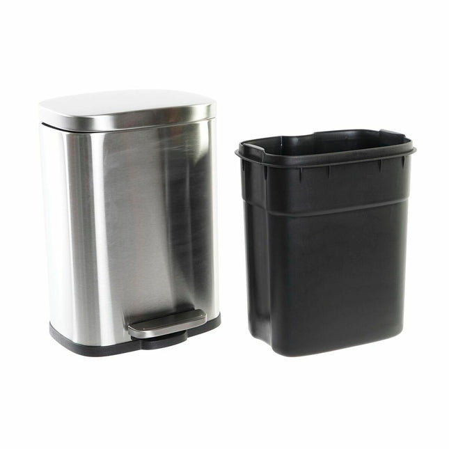 Abfalleimer DKD Home Decor 21,5 x 18,5 x 30 cm Silberfarben Edelstahl 5 L Grundlegend