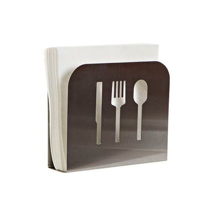 Serviettenring DKD Home Decor Essbestecke 15 x 4 x 12,5 cm Silberfarben Edelstahl