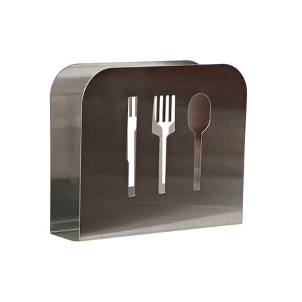 Serviettenring DKD Home Decor Essbestecke 15 x 4 x 12,5 cm Silberfarben Edelstahl