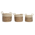 Korb-Set DKD Home Decor Braun natürlich zweifarbig Seegras Tropical 37 x 37 x 40 cm