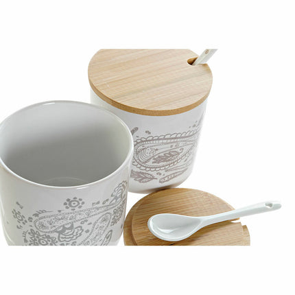 Zuckerdose DKD Home Decor natürlich Grau Beige Steingut 9,5 x 9,5 x 9,5 cm