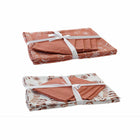 Tischdecke und Servietten DKD Home Decor 150 x 150 x 0,5 cm Terrakotta Weiß (2 Stück)