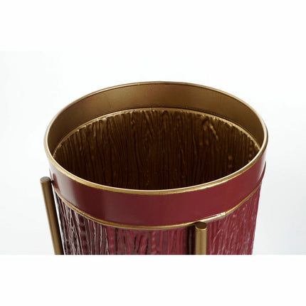 Blumentopf DKD Home Decor 30 x 30 x 53,5 cm Gold Metall Granatrot Dunkelbraun (2 Stück)