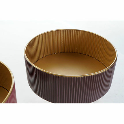 Blumentopf DKD Home Decor Gold Metall Granatrot Dunkelbraun 30 x 30 x 24 cm (2 Stück)