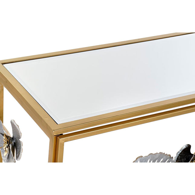 Konsole DKD Home Decor Spiegel Grau Gold Metall (108,5 x 38 x 80 cm)