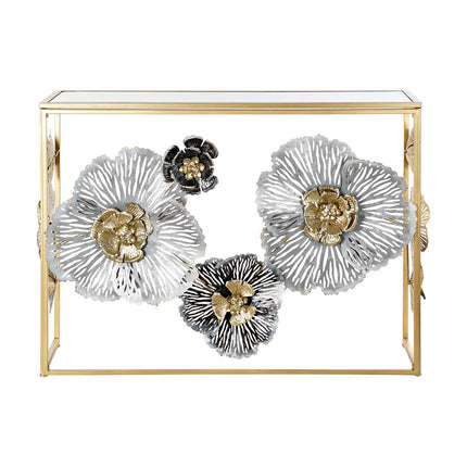 Konsole DKD Home Decor Spiegel Grau Gold Metall (108,5 x 38 x 80 cm)