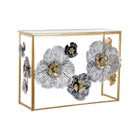 Konsole DKD Home Decor Spiegel Grau Gold Metall (108,5 x 38 x 80 cm)