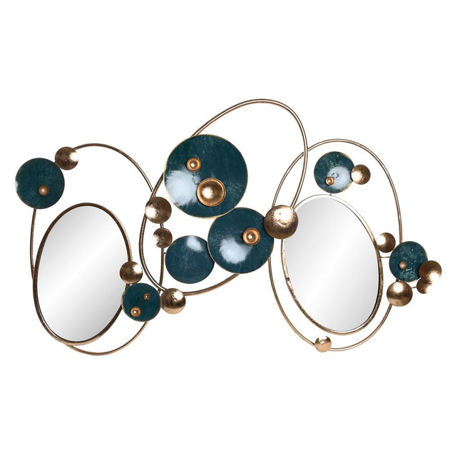 Wanddekoration DKD Home Decor Spiegel abstrakt Gold Metall grün (128 x 6,4 x 76 cm)