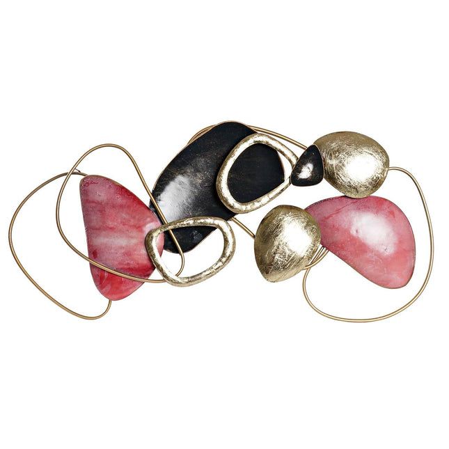 Wanddekoration DKD Home Decor abstrakt Rot Gold Metall Moderne (105,4 x 8,3 x 50,2 cm)