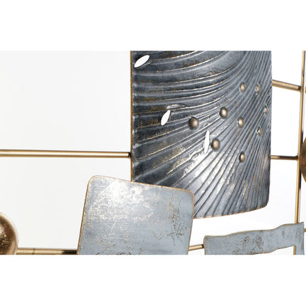 Wanddekoration DKD Home Decor Sixties abstrakt Gold Metall Himmelsblau (145 x 7 x 83 cm)