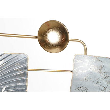 Wanddekoration DKD Home Decor Sixties abstrakt Gold Metall Himmelsblau (145 x 7 x 83 cm)