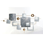 Wanddekoration DKD Home Decor Sixties abstrakt Gold Metall Himmelsblau (145 x 7 x 83 cm)
