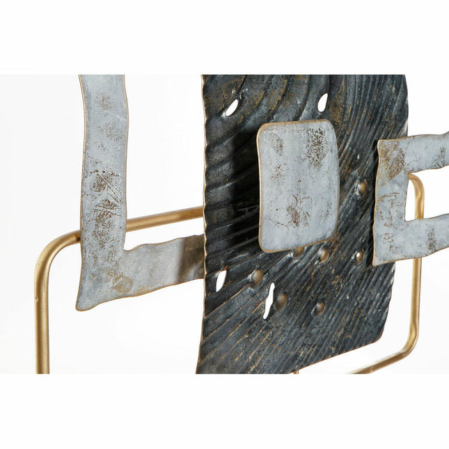 Deko-Figur DKD Home Decor abstrakt Blau Gold Metall (59 x 8,5 x 55 cm)