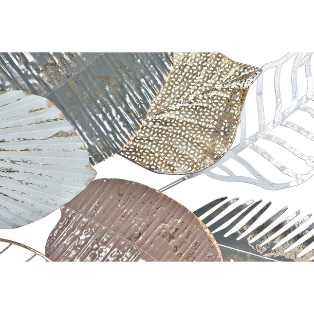 Wanddekoration DKD Home Decor Beige Gold Metall grün Shabby Chic Pflanzenblatt (50 x 8 x 91 cm)