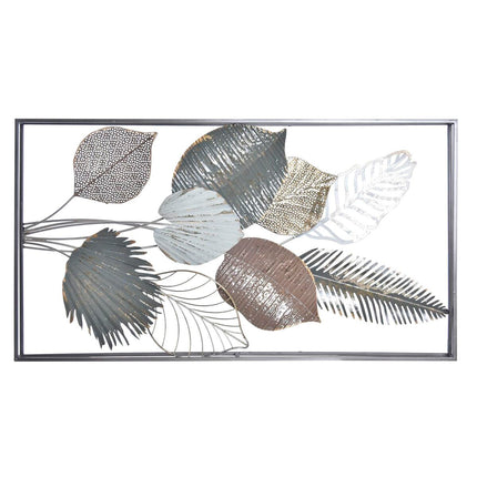 Wanddekoration DKD Home Decor Beige Gold Metall grün Shabby Chic Pflanzenblatt (50 x 8 x 91 cm)