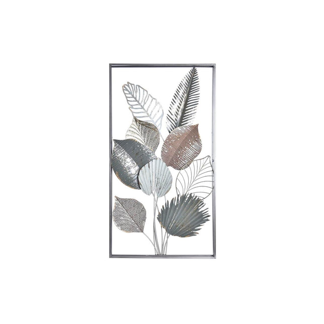 Wanddekoration DKD Home Decor Beige Gold Metall grün Shabby Chic Pflanzenblatt (50 x 8 x 91 cm)