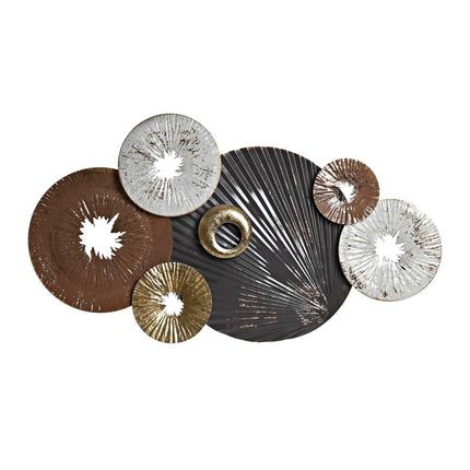 Wanddekoration DKD Home Decor abstrakt Grau Gold Metall Weiß Moderne (113 x 6,4 x 62 cm)