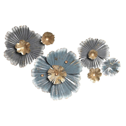 Wanddekoration DKD Home Decor Gold Metall grün Blomster Moderne (89,5 x 5,7 x 52 cm)