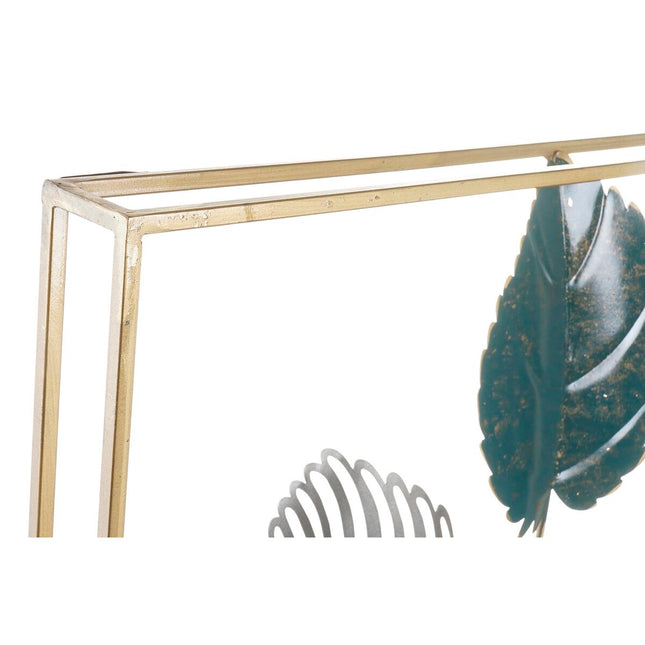 Wanddekoration DKD Home Decor Gold Metall grün Pflanzenblatt (50 x 8,3 x 91 cm)