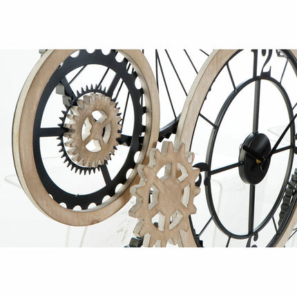 Wanduhr DKD Home Decor Schwarz Metall Radio Holz MDF (84.5 x 5 x 67.3 cm)