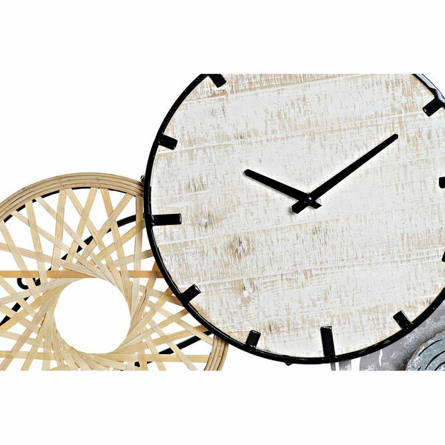 Wanduhr DKD Home Decor Grau Metall Kreise Holz MDF (99 x 7.6 x 54.3 cm)
