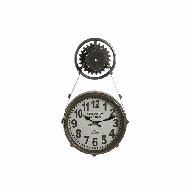 Wanduhr DKD Home Decor Kristall Schwarz Eisen (33 x 8 x 58 cm)
