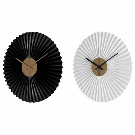 Wanduhr DKD Home Decor Schwarz Weiß Eisen 30 x 4 x 30 cm Moderne (2 Stück)