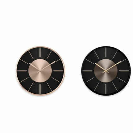 Wanduhr DKD Home Decor Silberfarben Schwarz Kupfer Aluminium 30 x 4 x 30 cm Moderne (2 Stück)