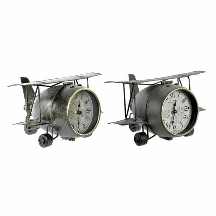 Bordur DKD Home Decor 26 x 21 x 15 cm Flugzeug Kristall Grau grün Eisen (2 Stück)